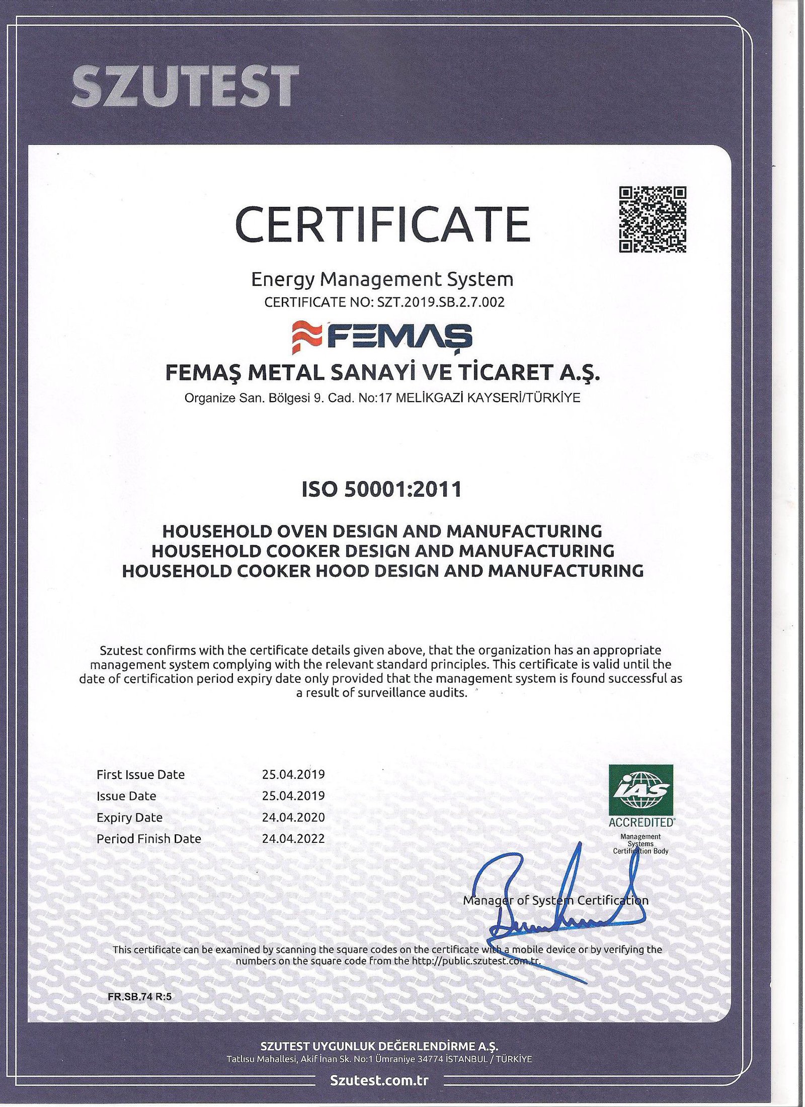 fiorenta 50001 certificate