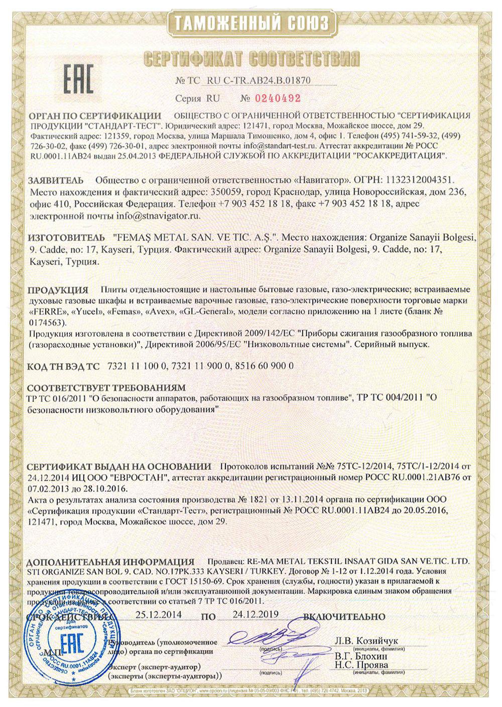 fiorenta certificate